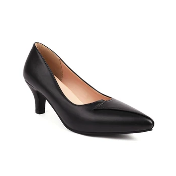 2023 Пролет/есен Нова дамски обувки, Модни елегантен офис дамски обувки-лодка от лачена кожа, Работни обувки с ярки цветове, Големи размери 47 48 205-1