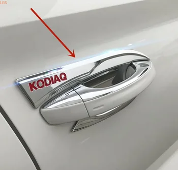 За Skoda Kodiaq 2017-2019 Висококачествена хромирана дръжка на вратата на купата от ABS-пластмаса, декоративни стикери, защита от надраскване, оформление на автомобила W