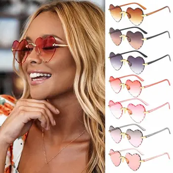 Модни слънчеви очила във формата на сърце, дамски слънчеви очила, с наклон Love Heart, вечерни Модни очила за cosplay, нюанси UV400