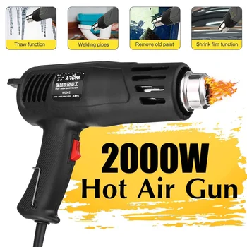 Подобрен сешоар мощност 2000 W 220 с регулируема температура на Електрическа, топлинна пистолет за свиване на опаковки Индустриален Строителен сешоар за коса