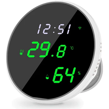 Wifi Стаен термометър, Влагомер на закрито Умен монитор температура и влажност на въздуха с led подсветка
