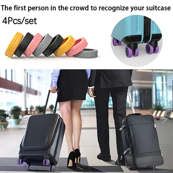 4шт Силиконови пътни колелце за багаж С тихо звука, защитен калъф за колелце за куфара, Аксесоар за колелце за колички за пазаруване