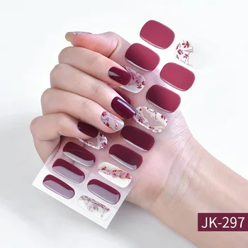 18 Съвета на Коледната Полуотвержденная Гел Стикер за нокти Здрав Водоустойчив UV Стикер за нокти Свалящ се Хастар за нокти